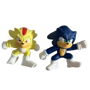 Mcdonald's Sonic the Hedgehog and Super Shadow Sonic Mini Action Figure Set SEGA